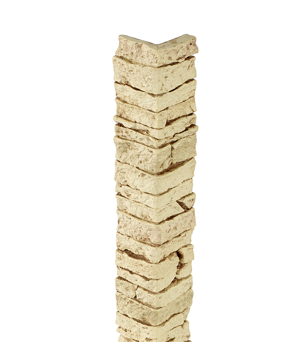 Stacked Stone Corner - Light Tan